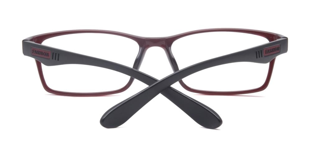 Sarasota Red/Black Rectangle Plastic Eyeglasses