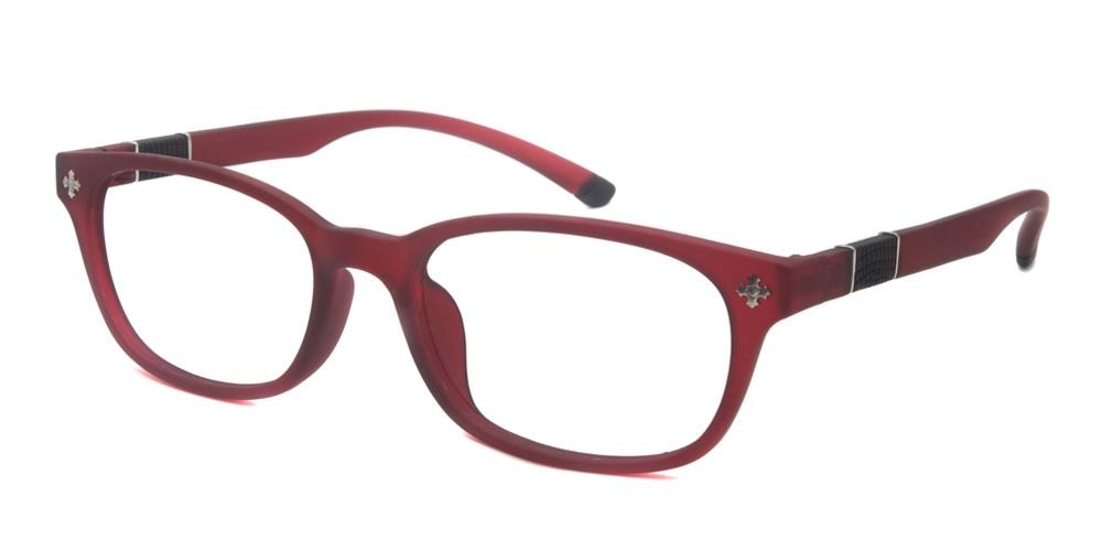 Sebastian Red Classic Wayframe Plastic Eyeglasses