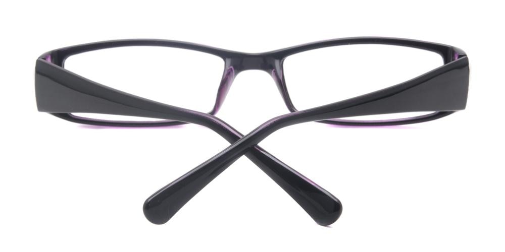 Macon Black/Purple Rectangle Plastic Eyeglasses