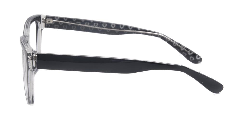 Augusta Black/Crystal Classic Wayframe Plastic Eyeglasses