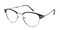 Joliet Black Classic Wayframe Metal Eyeglasses