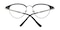 Joliet Black Classic Wayframe Metal Eyeglasses