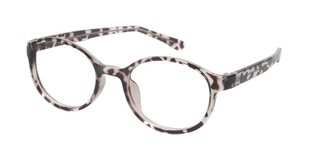 Creston Zebra Round Plastic Eyeglasses