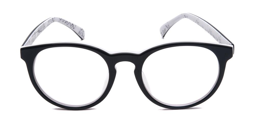 Methuen Black/White Round Acetate Eyeglasses
