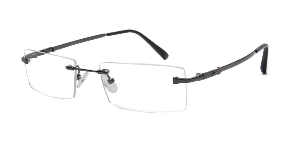 Frederick Gunmetal Rectangle Metal Eyeglasses
