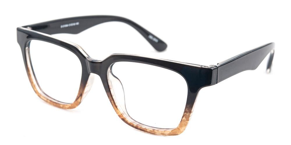 Holems Black/Brown Rectangle Plastic Eyeglasses