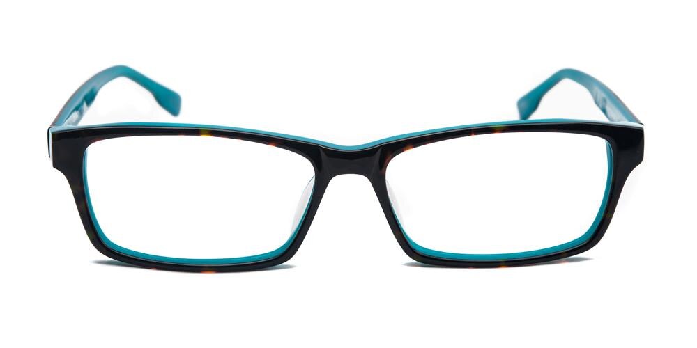 Jonas Tortoise/Blue Rectangle Acetate Eyeglasses