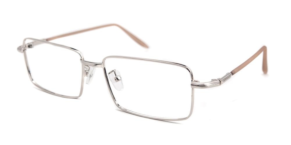 Jan Silver Square Metal Eyeglasses