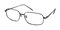 Inza Black Rectangle Metal Eyeglasses
