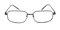 Inza Black Rectangle Metal Eyeglasses
