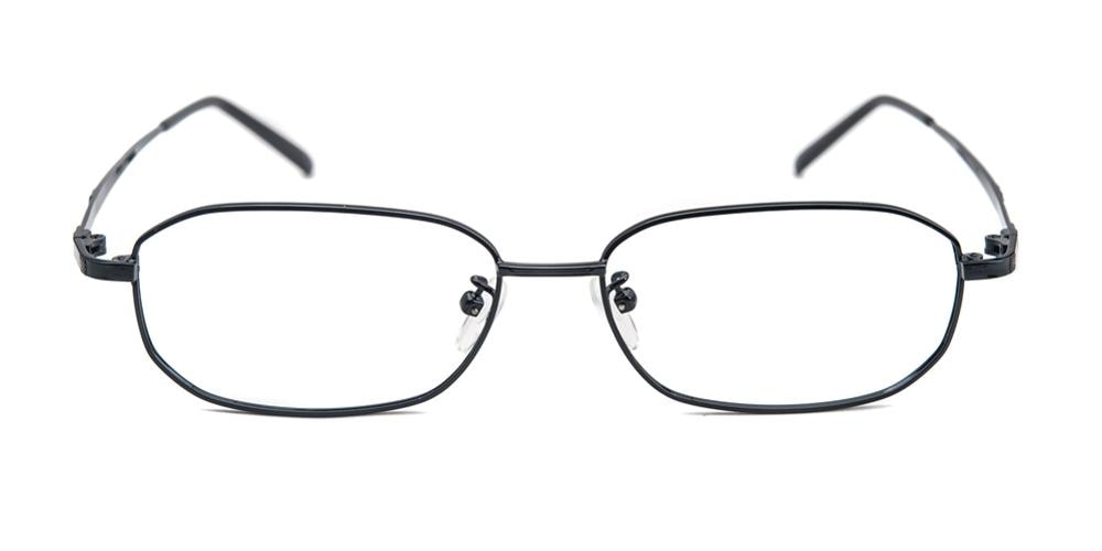 Maud Black Rectangle Metal Eyeglasses