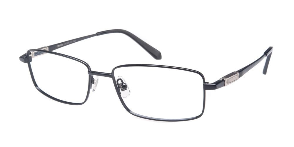 Corey Black Rectangle Titanium Eyeglasses