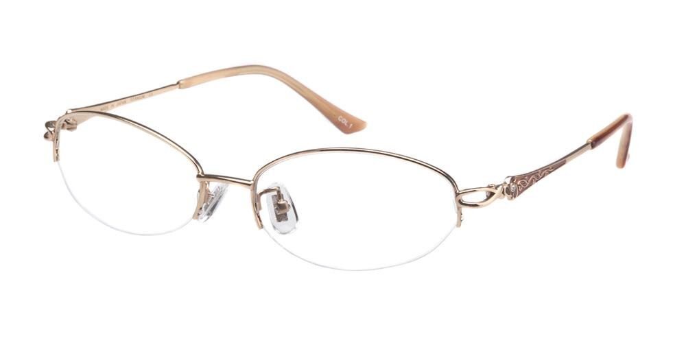 Sigrid Golden Oval Titanium Eyeglasses