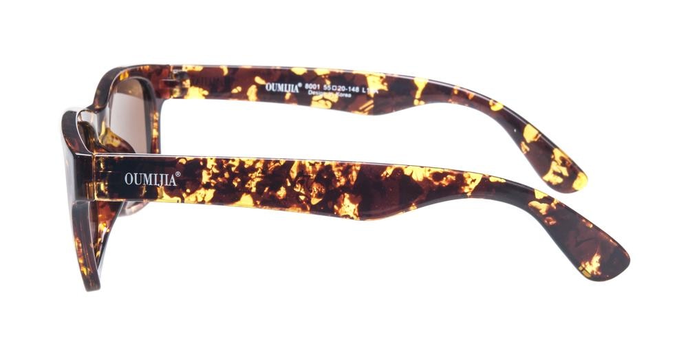 Oswego Tortoise Rectangle Plastic Sunglasses