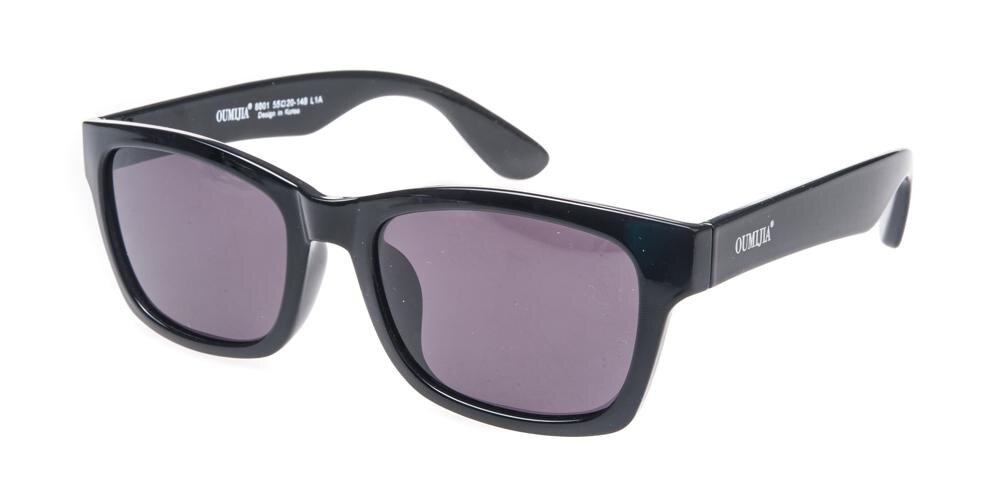Oswego Black Rectangle Plastic Sunglasses