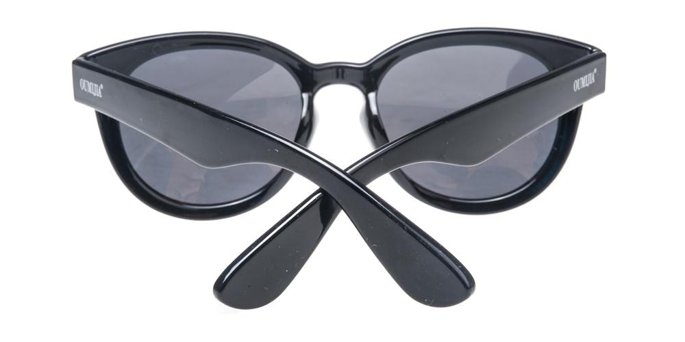 Wichita Black Round Plastic Sunglasses