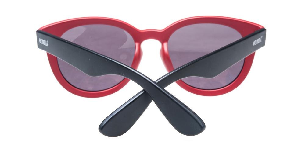 Wichita Red/Black Round Plastic Sunglasses