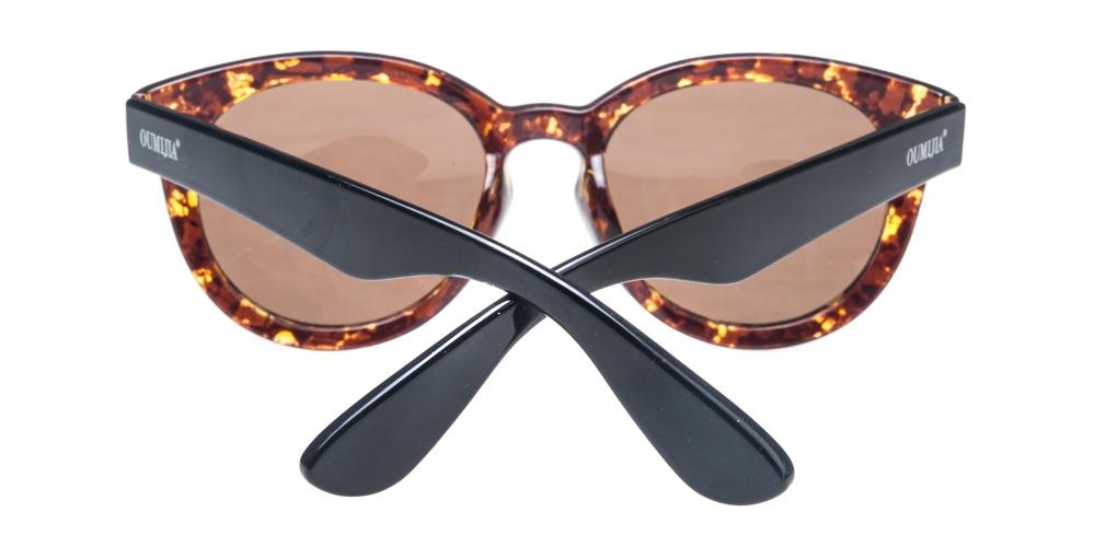 Wichita Tortoise/Black Round Plastic Sunglasses