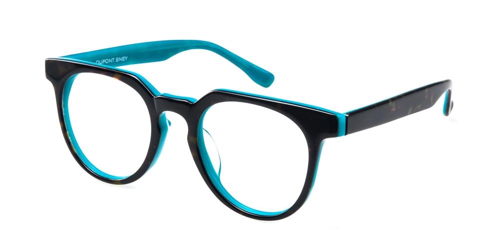 Bloomington Tortoise/Blue Round Acetate Eyeglasses