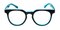 Bloomington Tortoise/Blue Round Acetate Eyeglasses