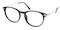 Evans Black Round Plastic Eyeglasses