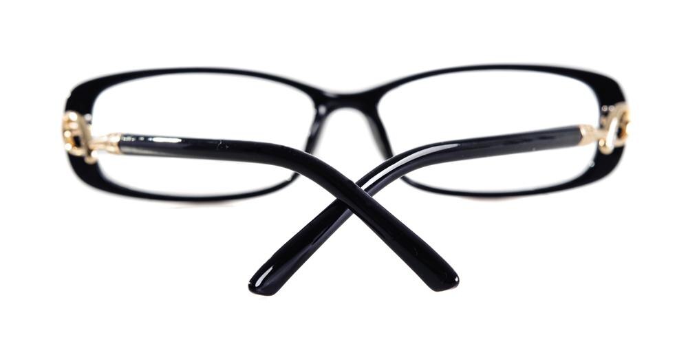 Cotton Black Rectangle Plastic Eyeglasses