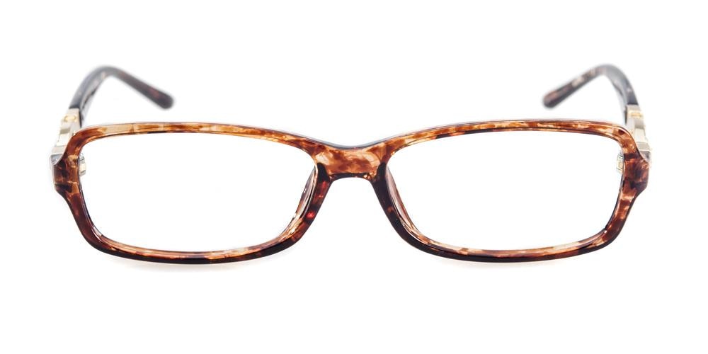Adela Brown Tortoise Rectangle Plastic Eyeglasses