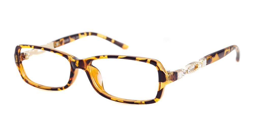 Adela Tortoise Rectangle Plastic Eyeglasses