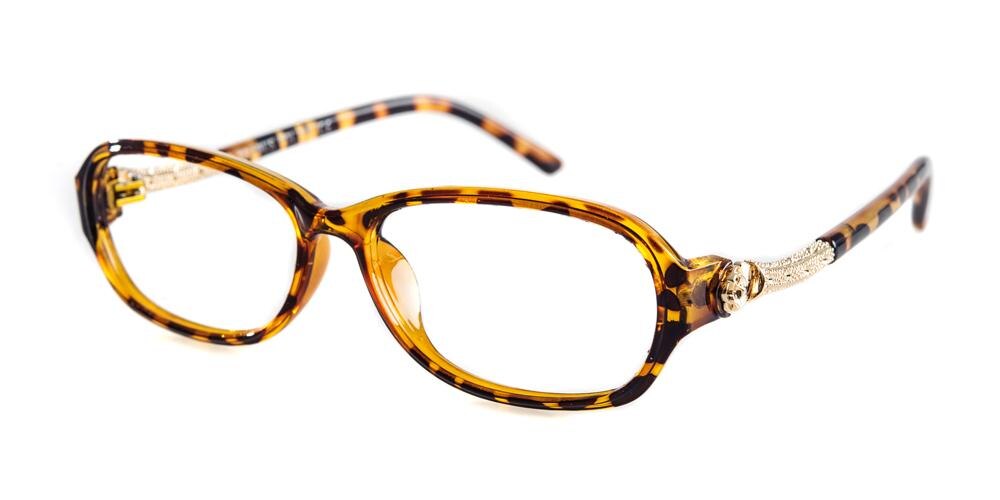 Dorothea Tortoise Oval Plastic Eyeglasses