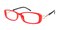 Cotton Red Rectangle Plastic Eyeglasses