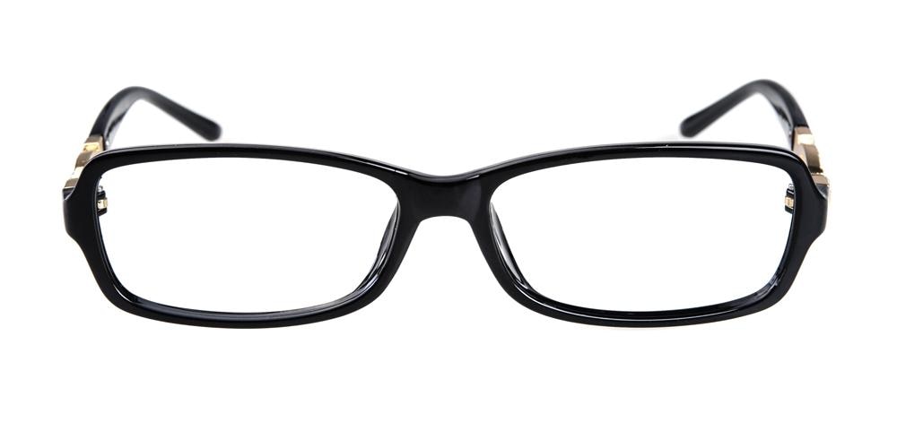 Adela Black Rectangle Plastic Eyeglasses