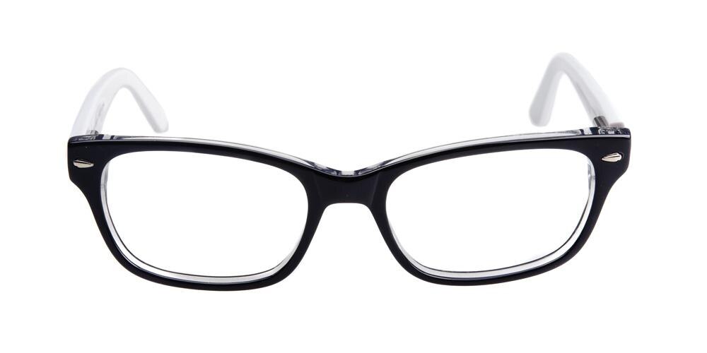 Terry Black/White Classic Wayframe Acetate Eyeglasses