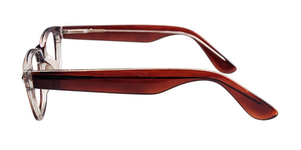 London Brown/Crystal Classic Wayframe Plastic Eyeglasses