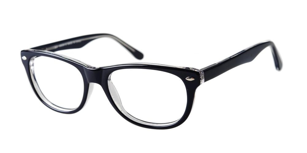 Malcolm  Black/Crystal Classic Wayframe Acetate Eyeglasses