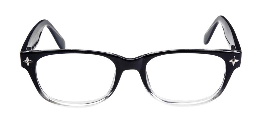 London Black/Crystal Classic Wayframe Plastic Eyeglasses