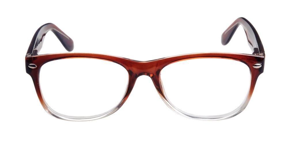 Violet Brown/Crystal Classic Wayframe Plastic Eyeglasses