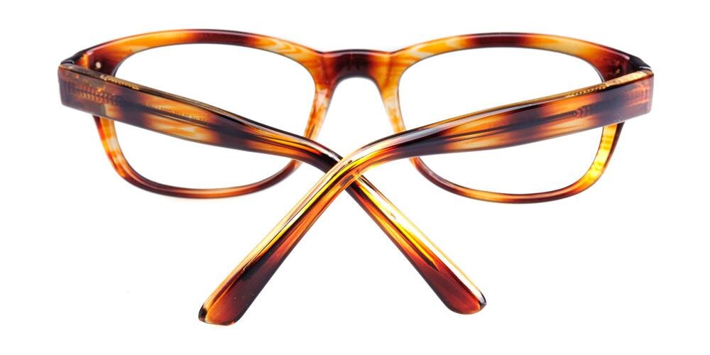 Edith Light Brown Classic Wayframe Plastic Eyeglasses