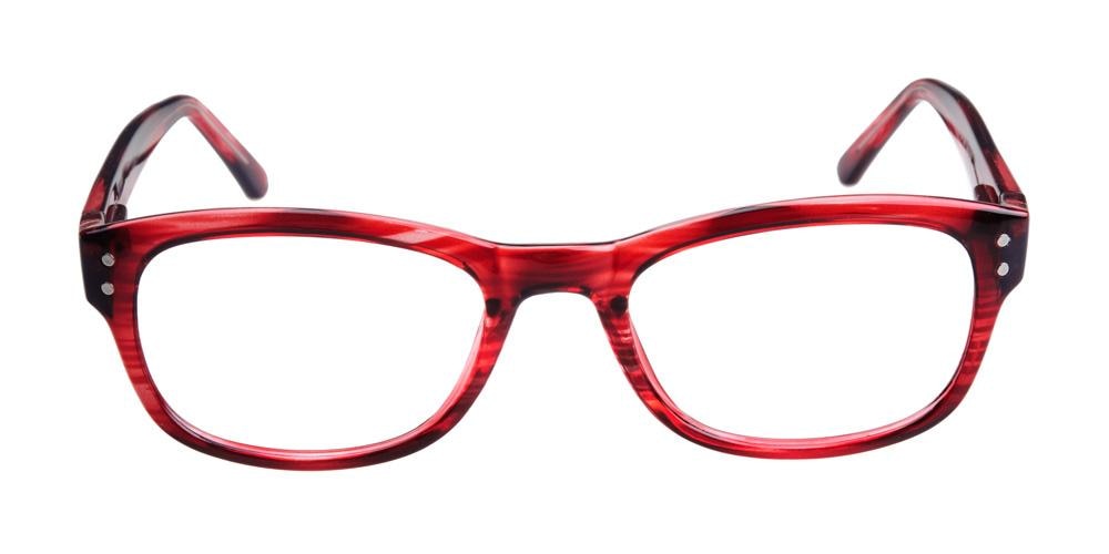Edith Burgundy Classic Wayframe Plastic Eyeglasses