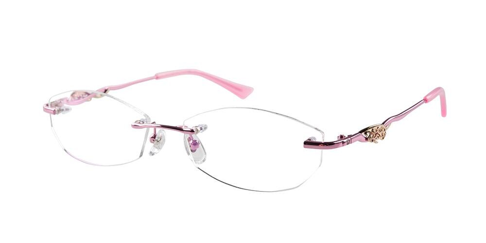 Beaufort Pink Oval Metal Eyeglasses