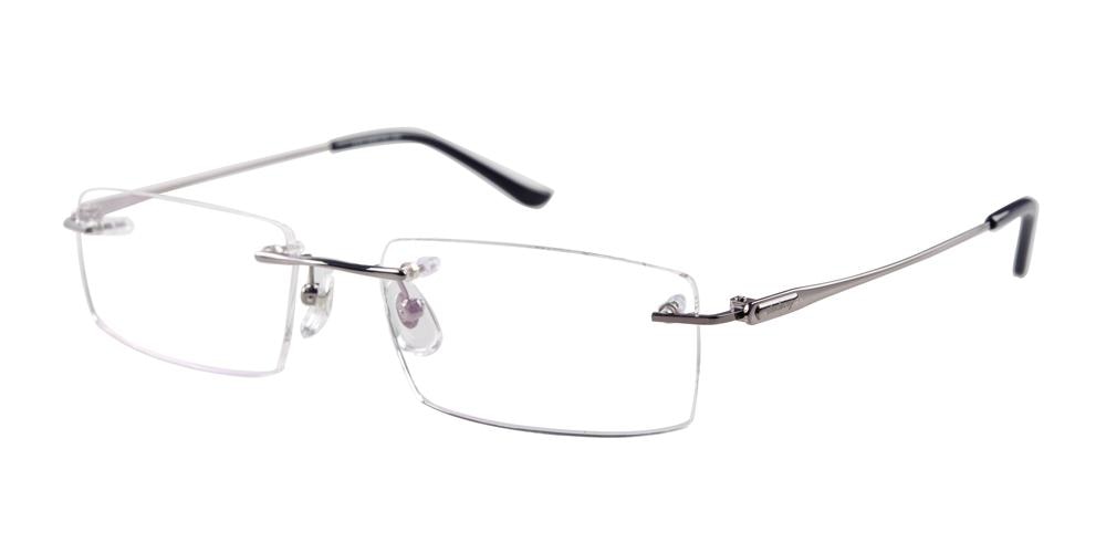 Abbot Gunmetal Classic Wayframe Metal Eyeglasses