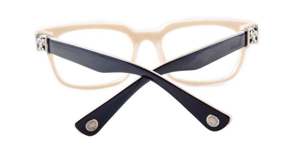 Ameli BlackCream Square Plastic Eyeglasses