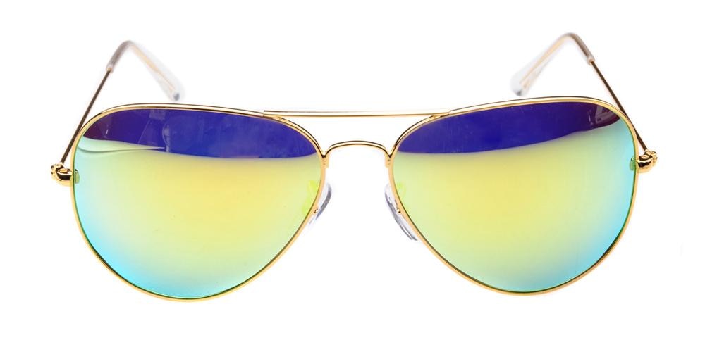 Bblythe Yellow Aviator Metal Sunglasses