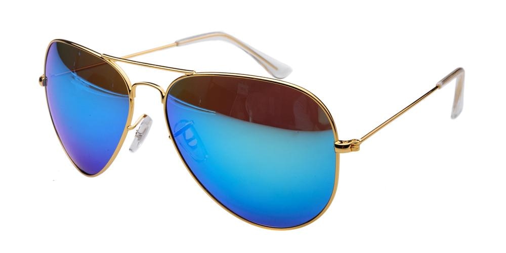 Bblythe LightBlue Aviator Metal Sunglasses