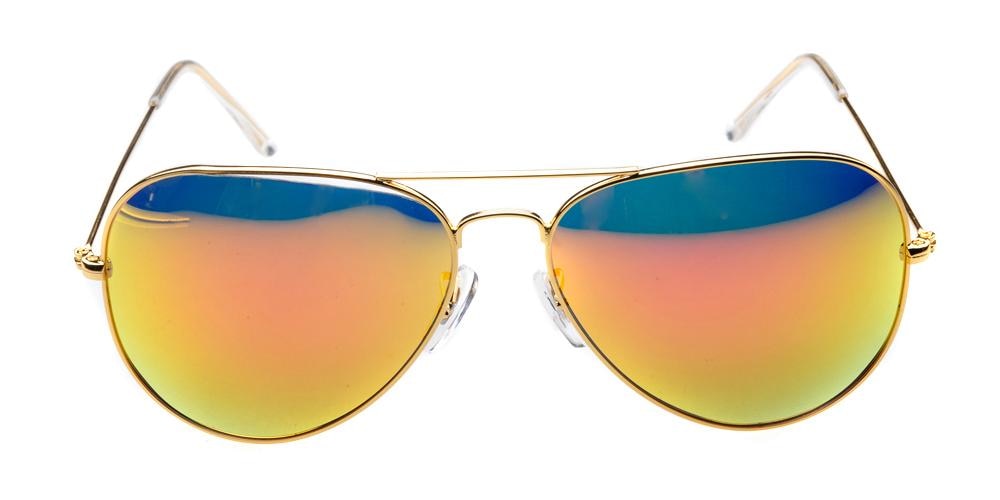 Bblythe Orange Aviator Metal Sunglasses