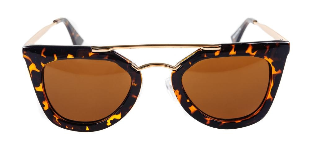 Faithe Tortoise Classic Wayframe Plastic Sunglasses