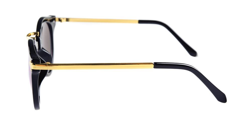 Althea Black Round Plastic Sunglasses