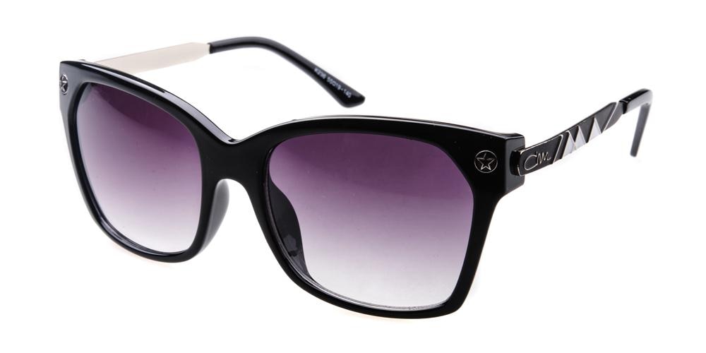 Bertha Black Square Plastic Sunglasses