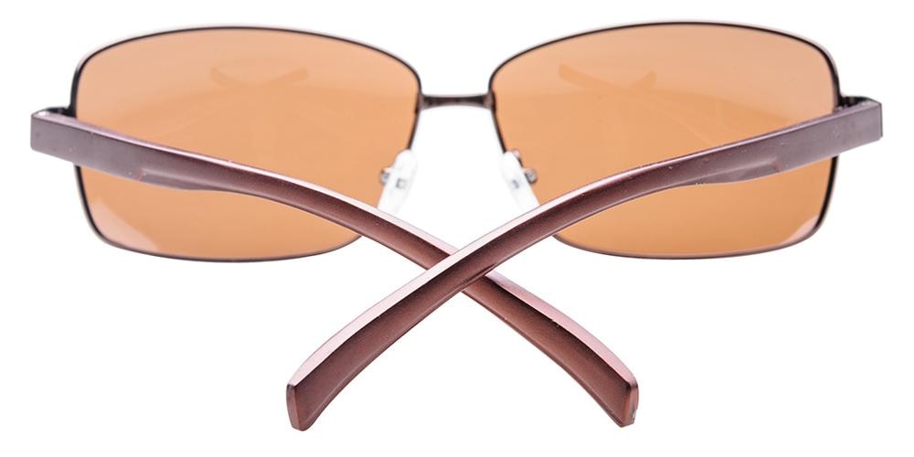 Brook Brown Aviator Metal Sunglasses