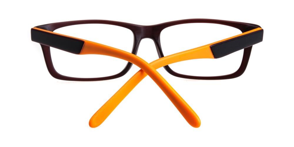 Una Brown/Yellow Rectangle Acetate Eyeglasses