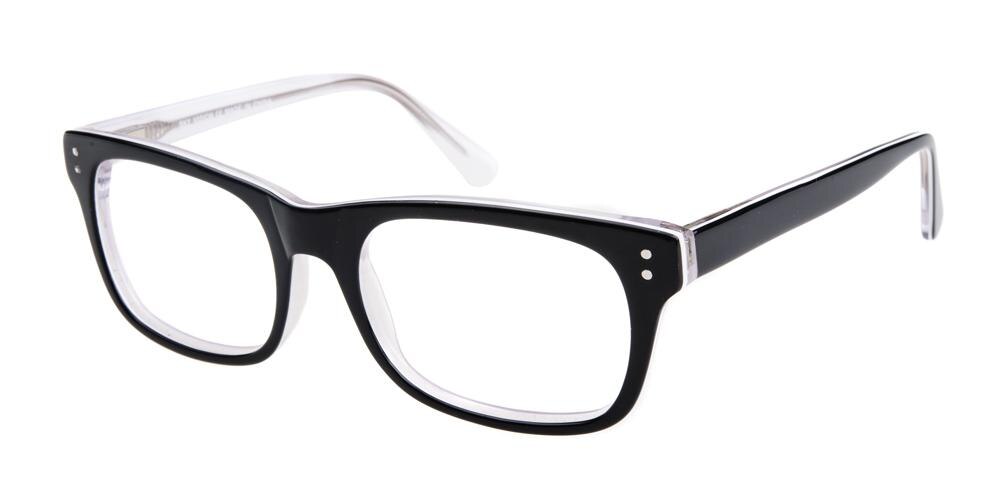 Veromca Black/White Classic Wayframe Acetate Eyeglasses